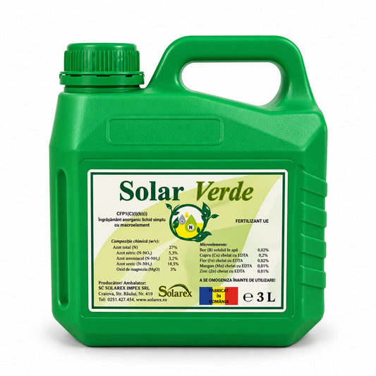 Solar Verde – îngrășământ lichid cu azot, magneziu și microelemente – 1 L / 3 L