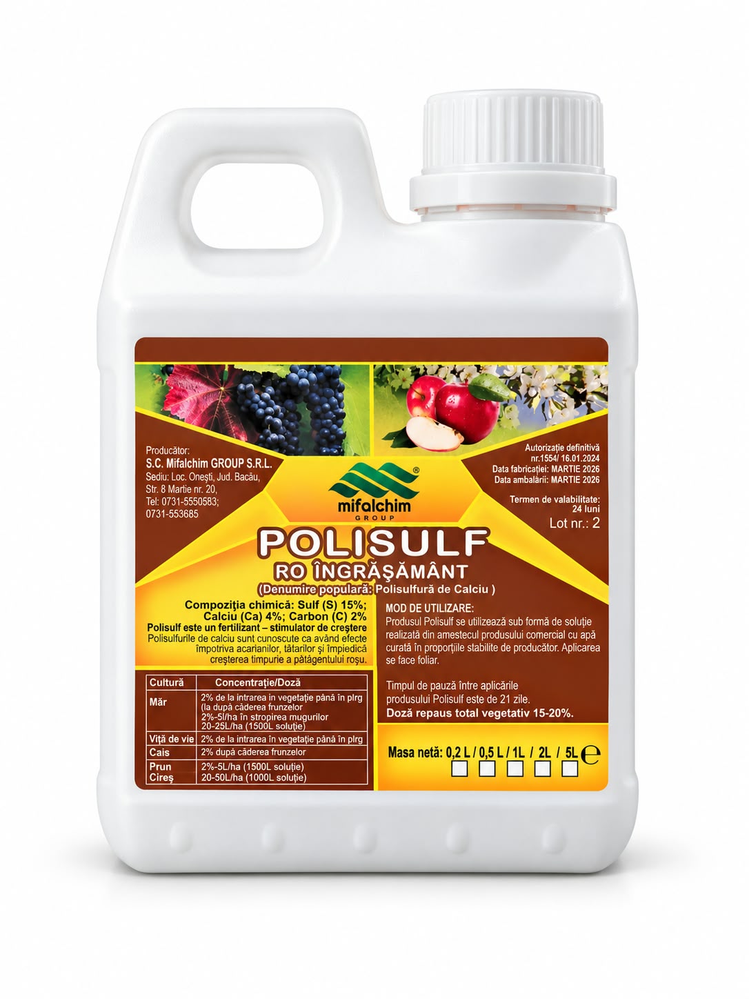 Polisulf – îngrășământ foliar cu sulf și calciu