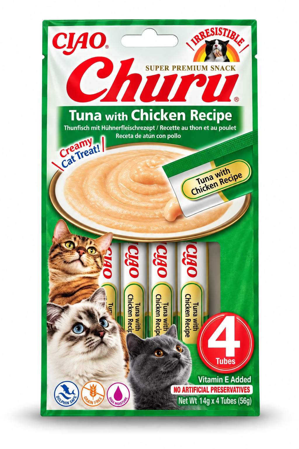 CIAO Churu – recompensă cremoasă pentru pisici, 4 x 14 g