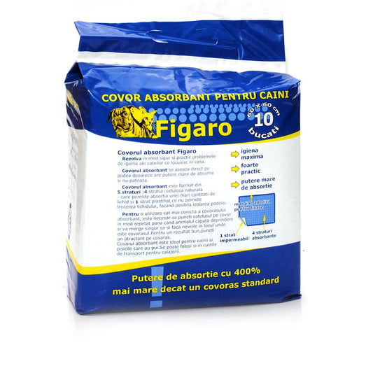 COVOR ABSORBANT PENTRU CAINI FIGARO 60X60CM (10BUC/PCH)