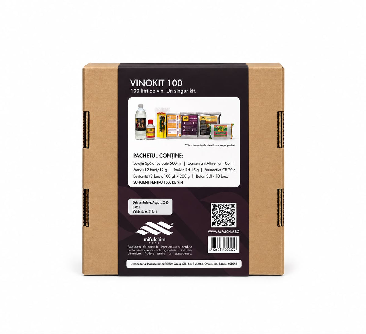 VinoKit 100 - kit complet 7 produse pentru a obține 100 L de vin