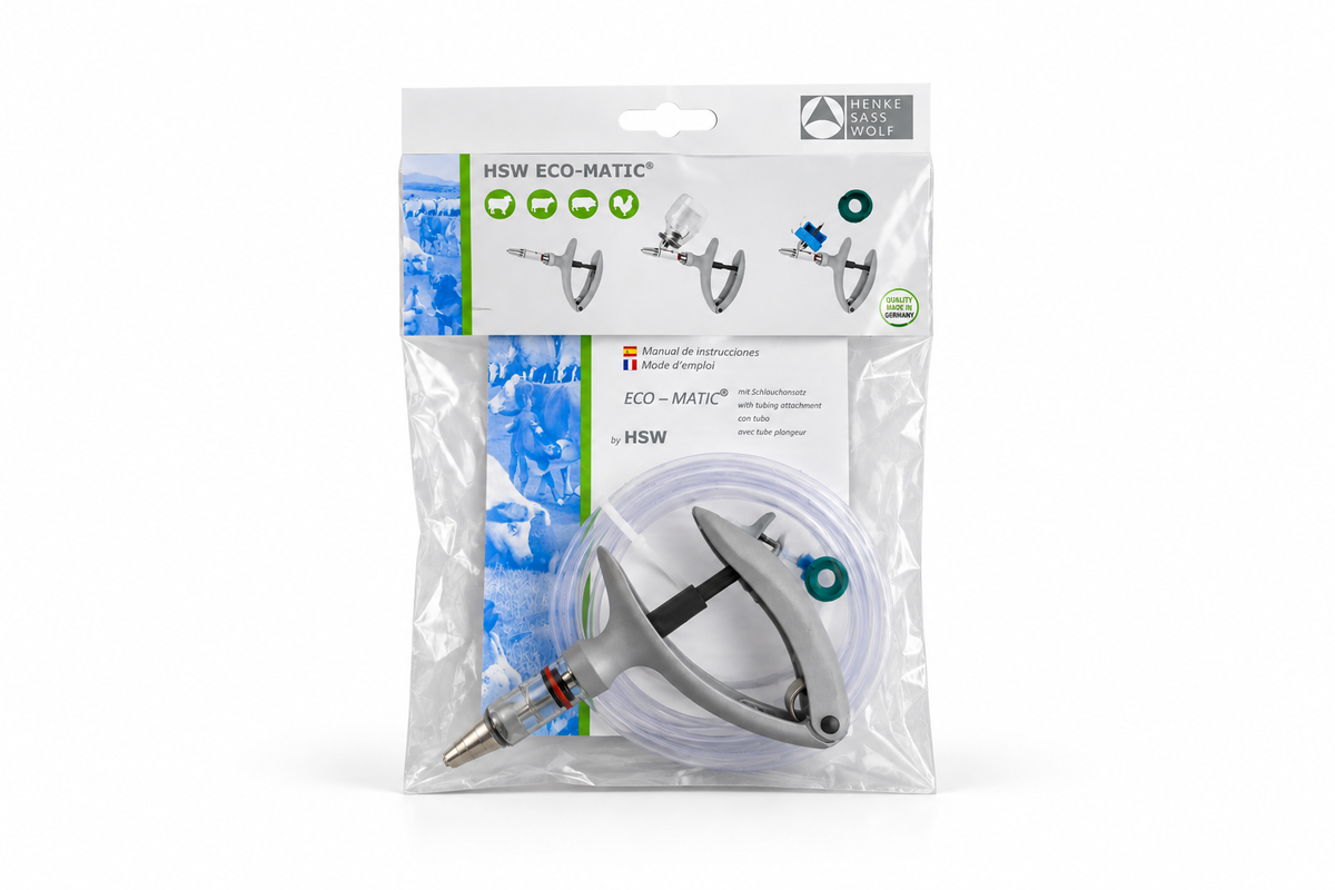 Pistol dozator veterinar HSW ECO-MATIC – pentru administrare orală la animale, 5 ml