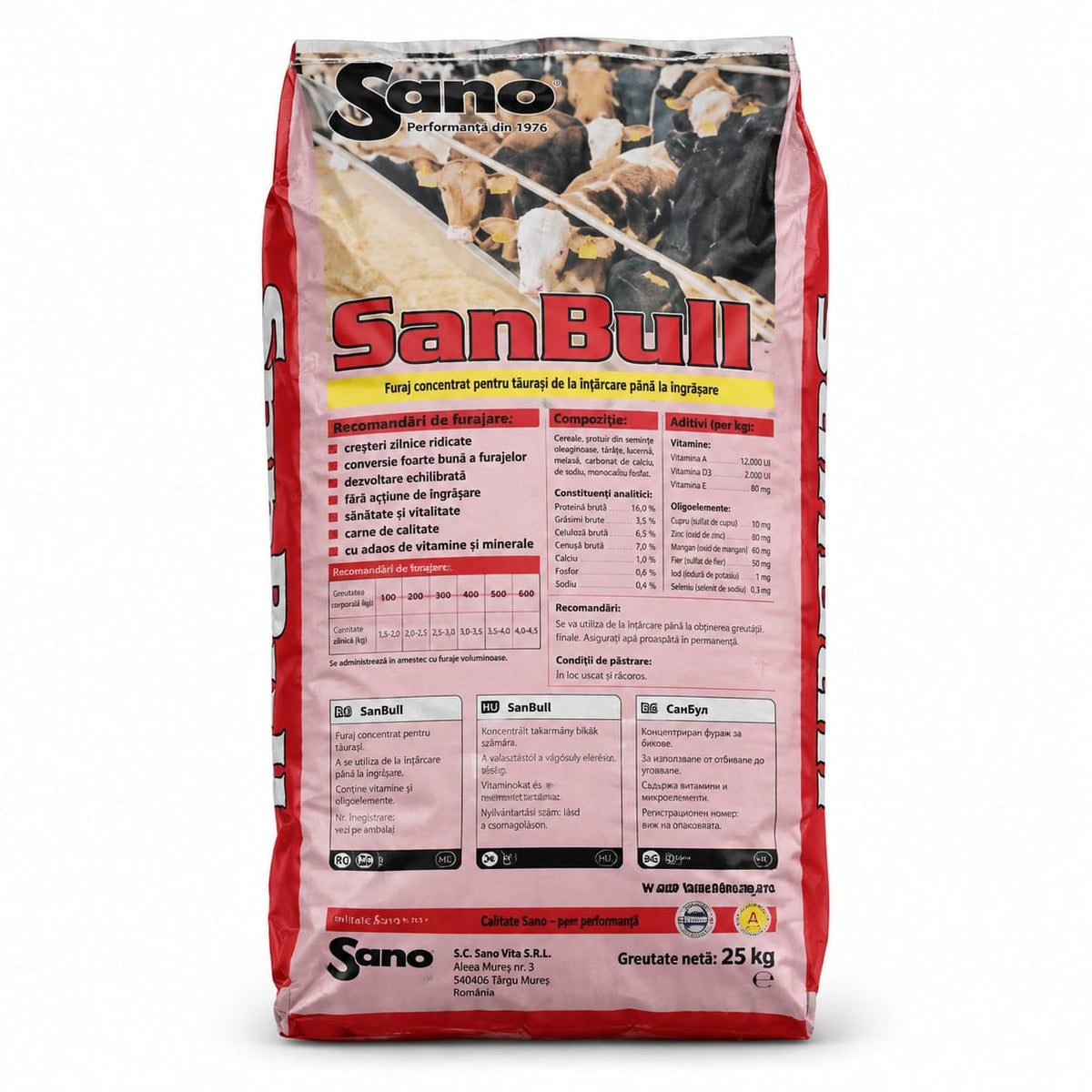 SanBull® 25 kg – concentrat pentru tăurași la îngrășat