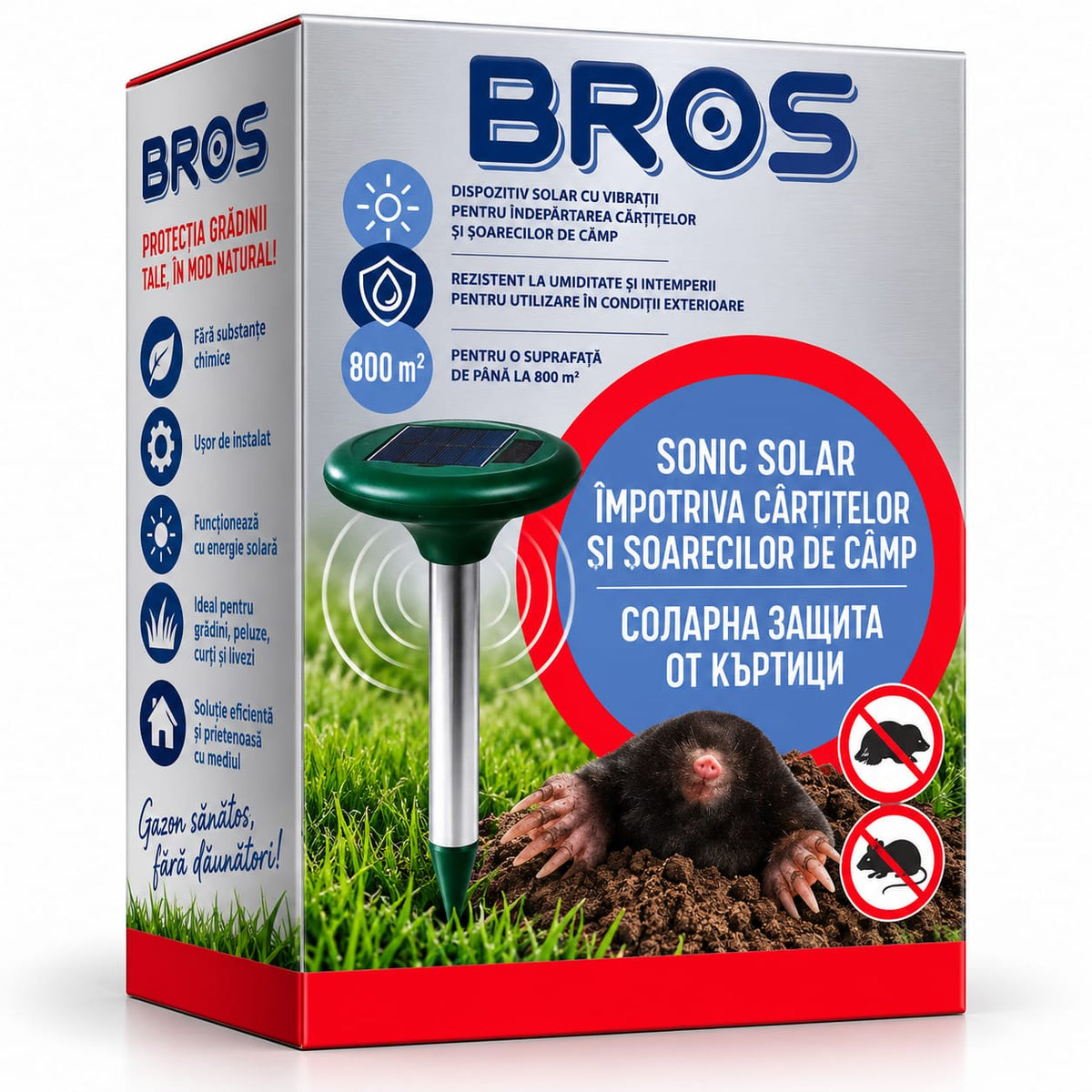 BROS Sonic Solar – aparat solar împotriva cârtițelor și șoarecilor de câmp