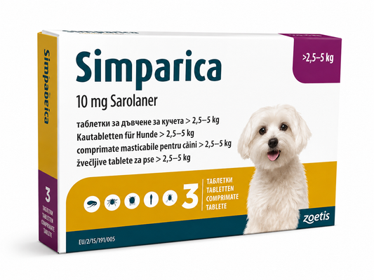Simparica comprimate masticabile antiparazitare pentru câini, 1 comprimat