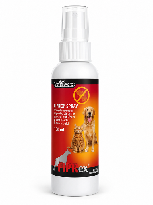 Fiprex Spray 100 ml – Spray antiparazitar pentru câini și pisici