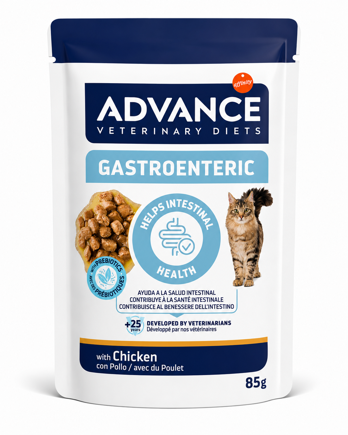 Advance Veterinary Diets Gastroenteric Plic 85 g – Hrană umedă dietetică pentru pisici cu afecțiuni digestive