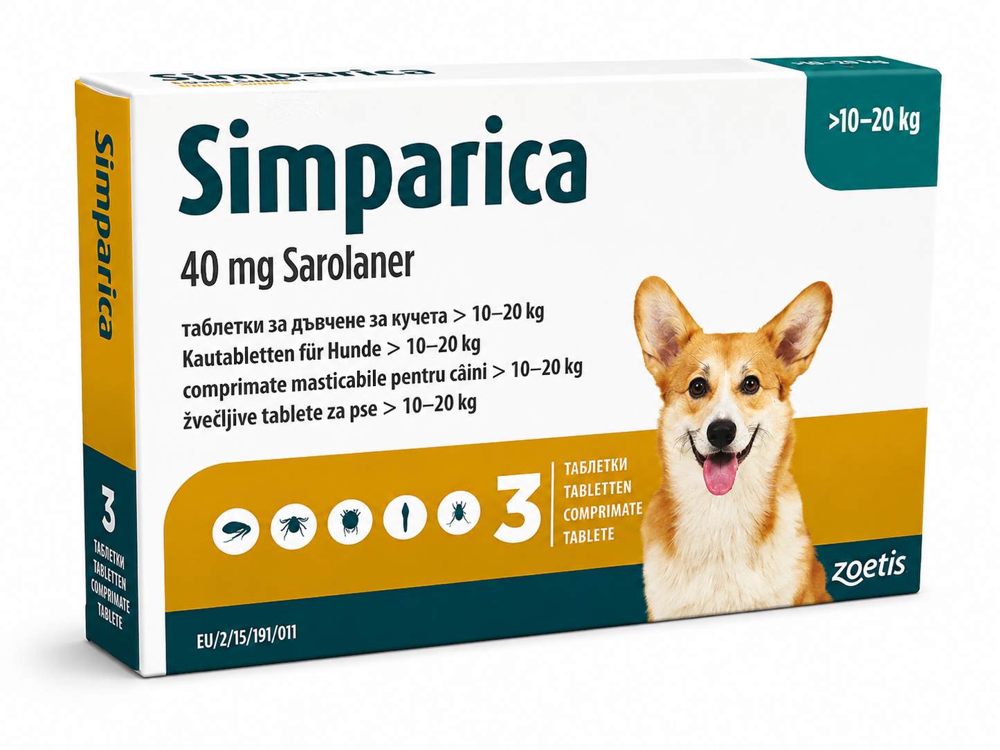 Simparica comprimate masticabile antiparazitare pentru câini, 1 comprimat