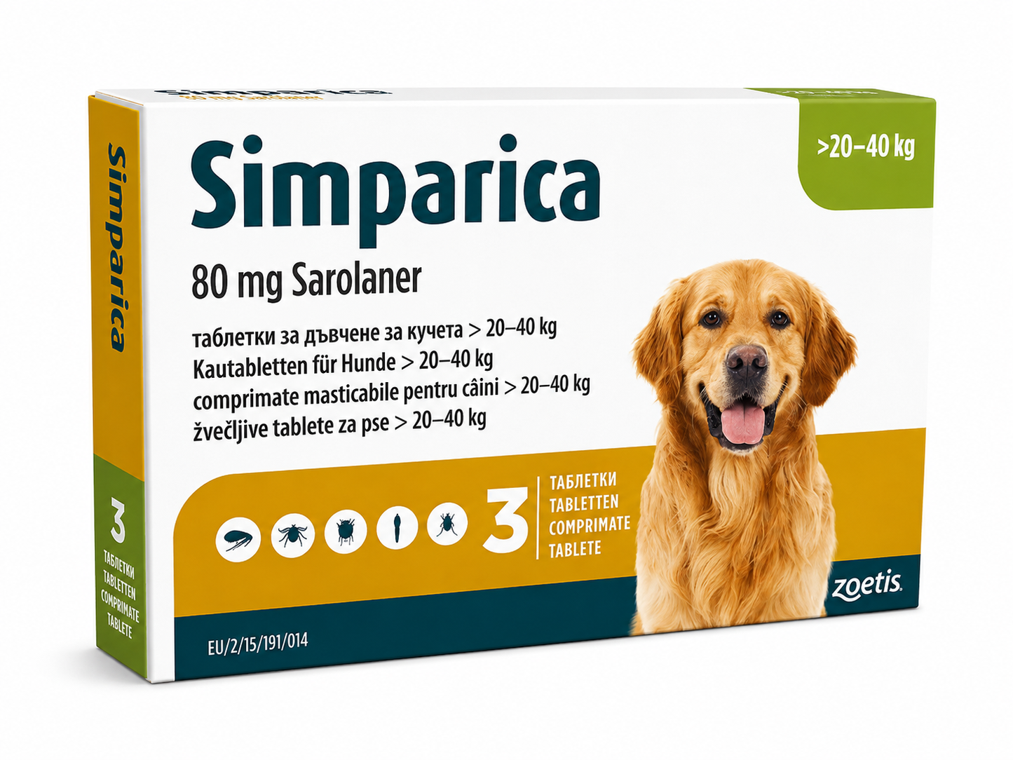 Simparica comprimate masticabile antiparazitare pentru câini, 1 comprimat