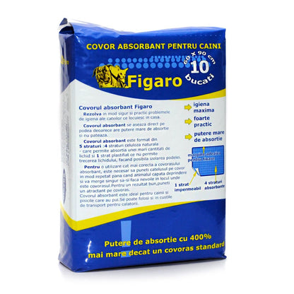 COVOR ABSORBANT PENTRU CAINI FIGARO 60X90CM (10BUC/PCH)