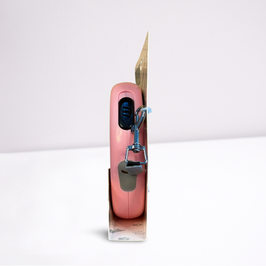 Lesă Yommy extensibilă & bandă 5 m/20 kg roz