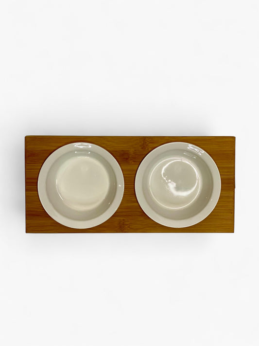 Set castroane ceramice/suport bambus