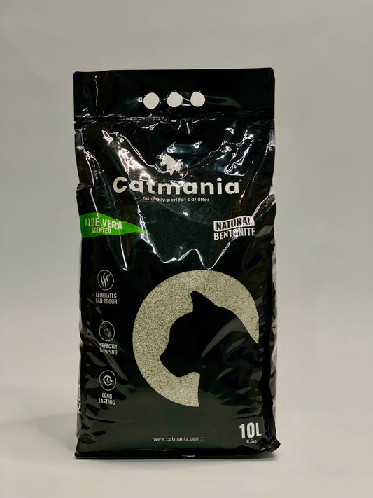 Nisip pentru litieră BENTONITĂ CATMANIA, Aloe Vera, 10L - 8,5 KG