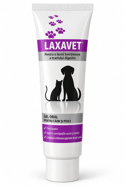 Laxavet – gel oral pentru câini și pisici | Tranzit intestinal & eliminarea ghemelor de păr