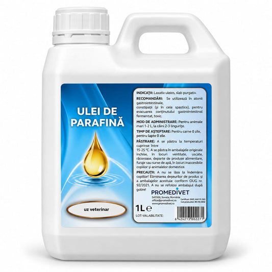 Ulei de Parafină Promedivet 1 L – ajutor practic în constipație și atonii digestive
