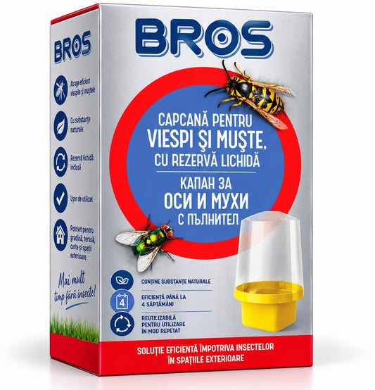 BROS – Capcană pentru viespi și muște, cu rezervă lichidă