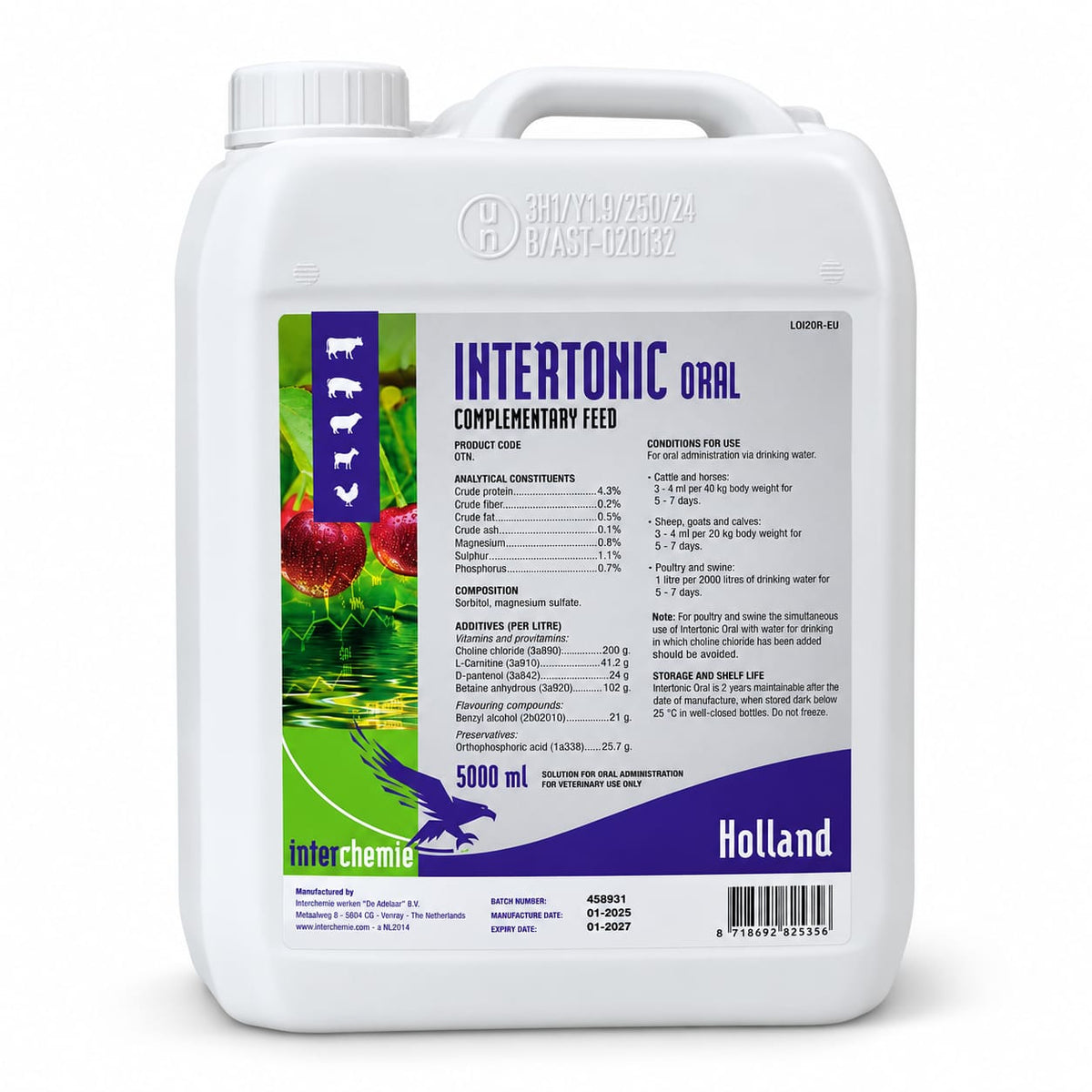 INTERTONIC ORAL 5 L – suport nutrițional pentru animale în perioadele solicitante
