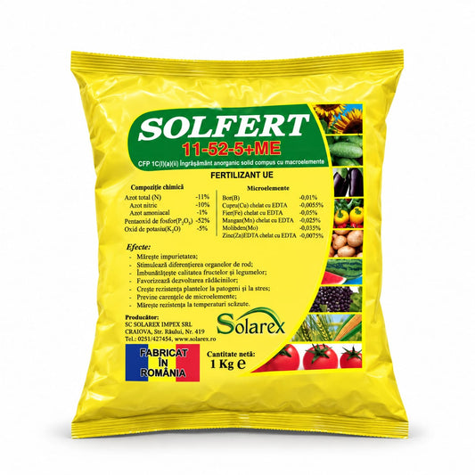 SOLFERT 11-52-5 + ME – îngrășământ cu fosfor ridicat, 1 kg