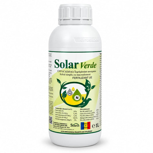 Solar Verde – îngrășământ lichid cu azot, magneziu și microelemente – 1 L / 3 L