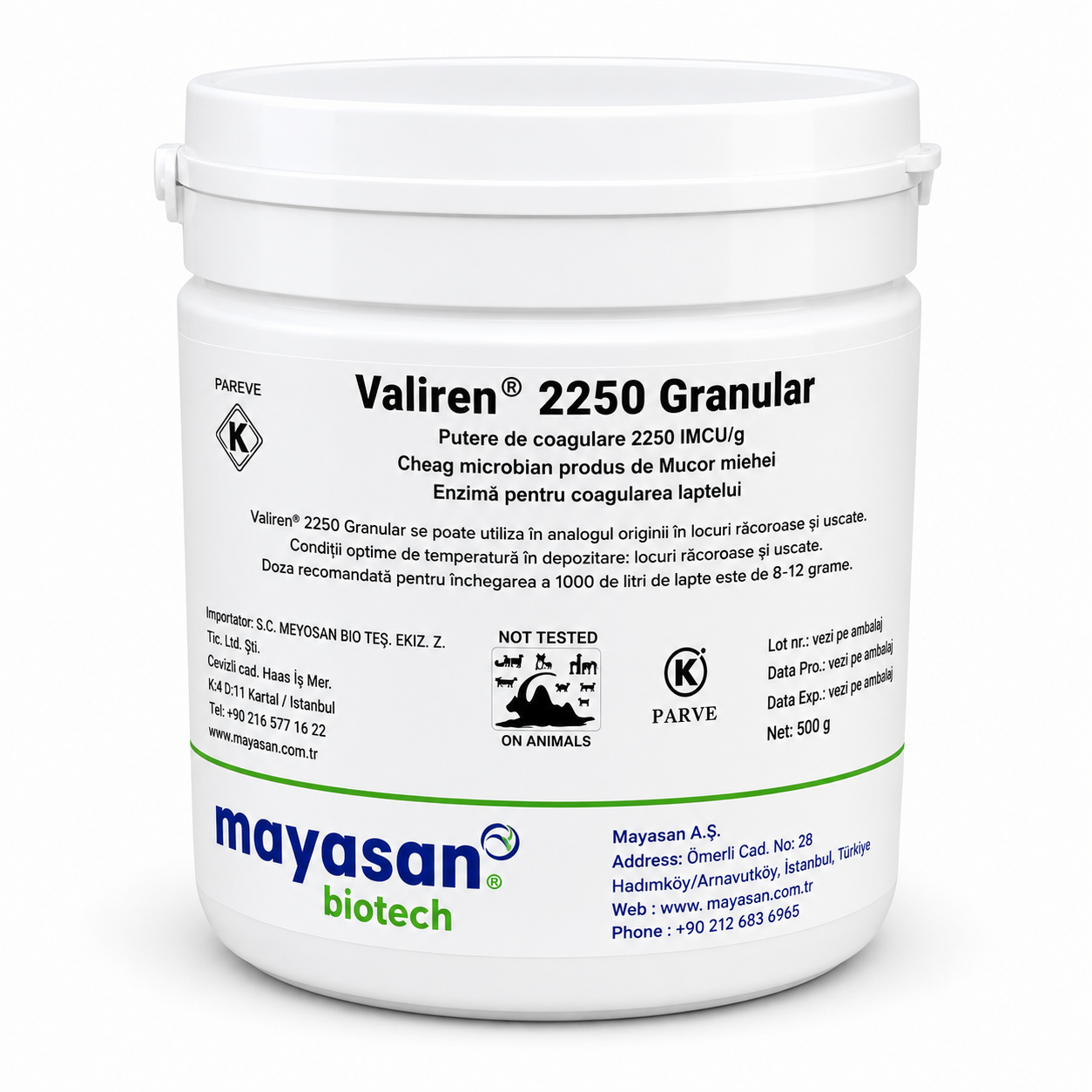 Valiren® 2250 Granular 500g - Cheag granulat pentru coagularea laptelui