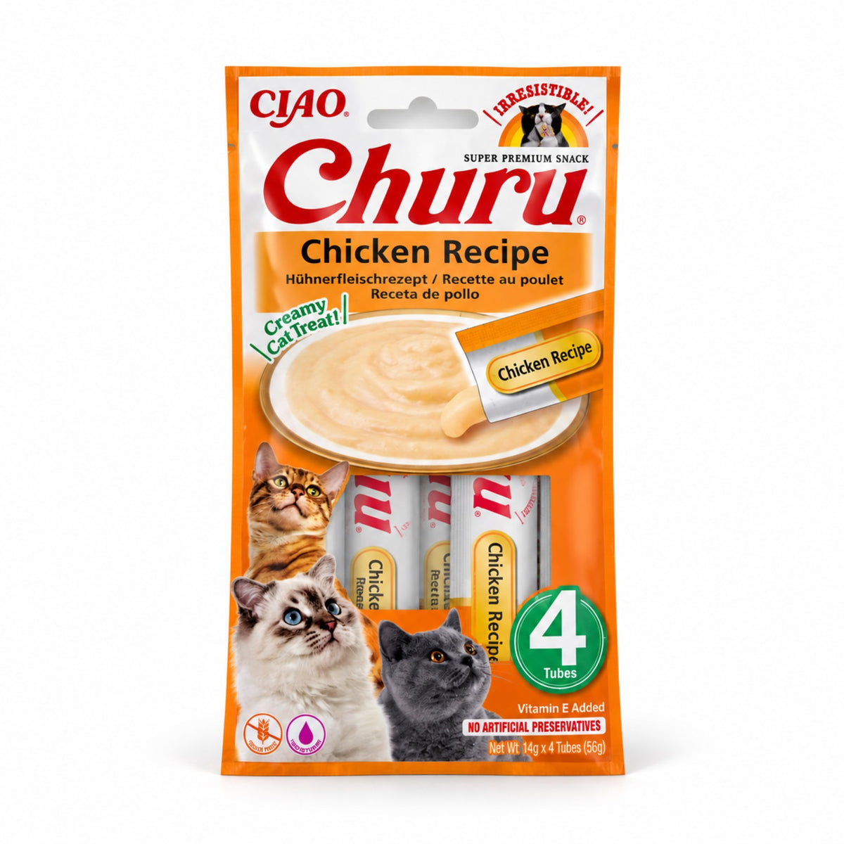 CIAO Churu – recompensă cremoasă pentru pisici, 4 x 14 g