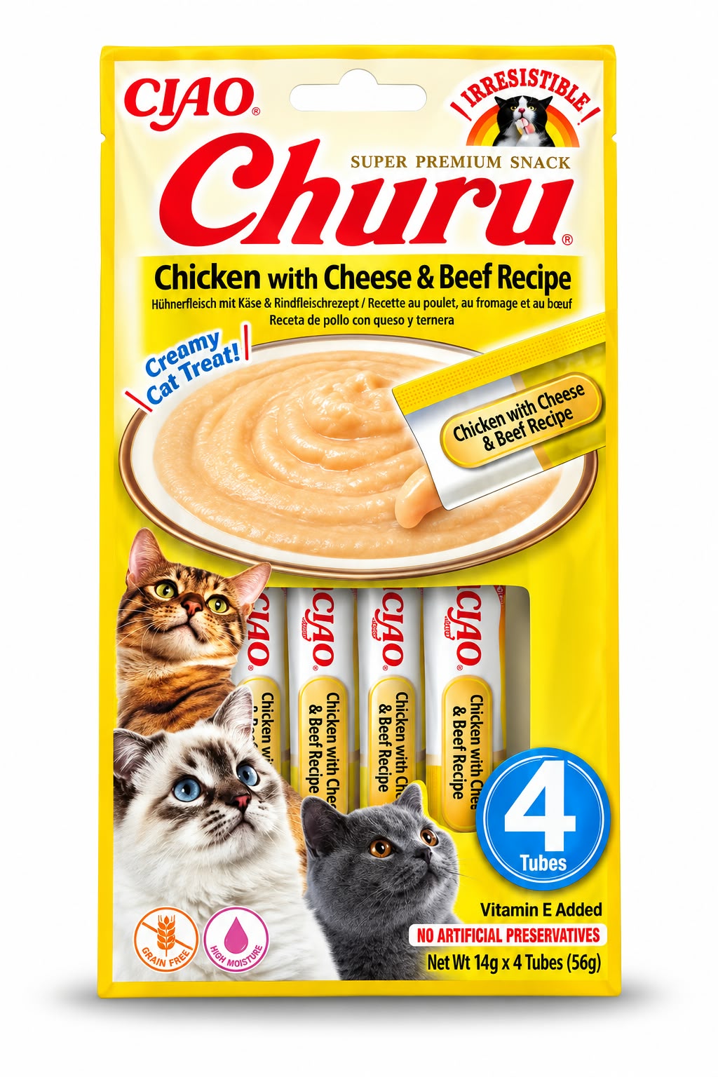 CIAO Churu – recompensă cremoasă pentru pisici, 4 x 14 g