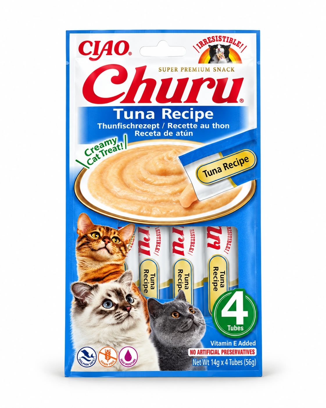 CIAO Churu – recompensă cremoasă pentru pisici, 4 x 14 g