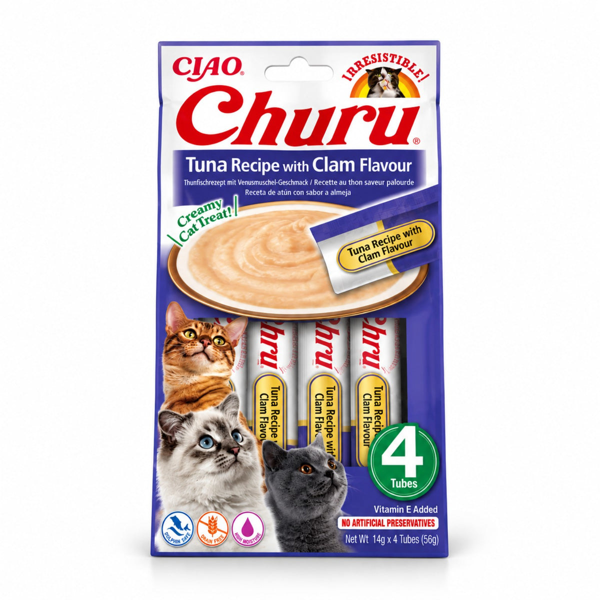 CIAO Churu – recompensă cremoasă pentru pisici, 4 x 14 g
