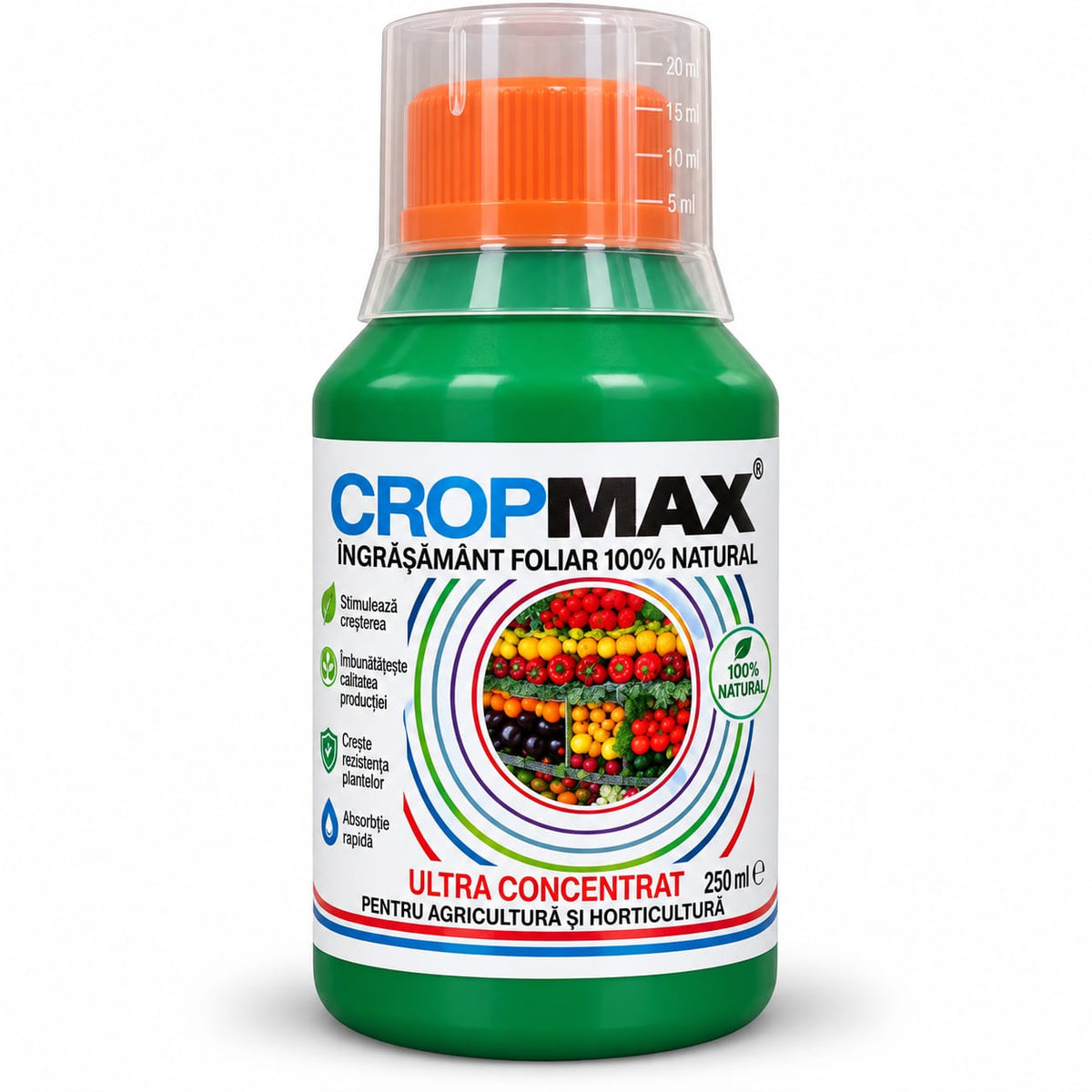 CROPmax 100 ml – îngrășământ foliar 100% natural, ultra concentrat