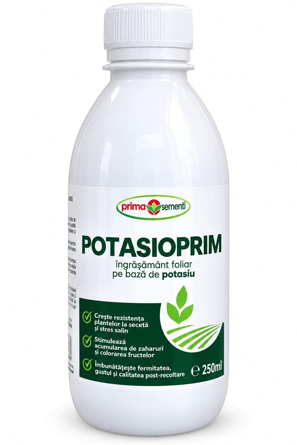 POTASIOPRIM 250 ml – îngrășământ foliar cu potasiu pentru fructe mai ferme și bine dezvoltate